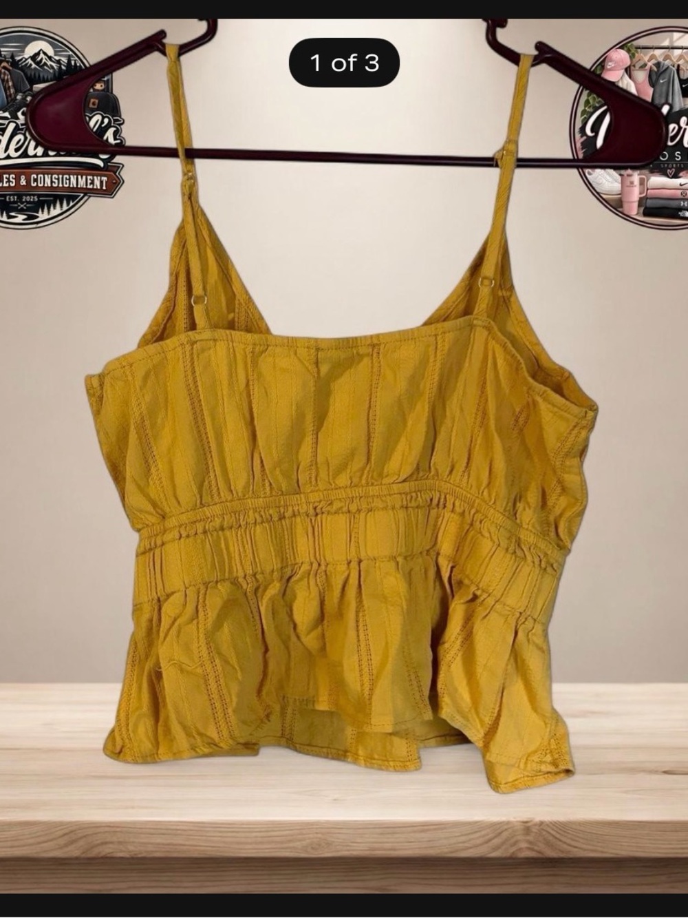 SHEIN Mustard Yellow Smocked Cami Tank